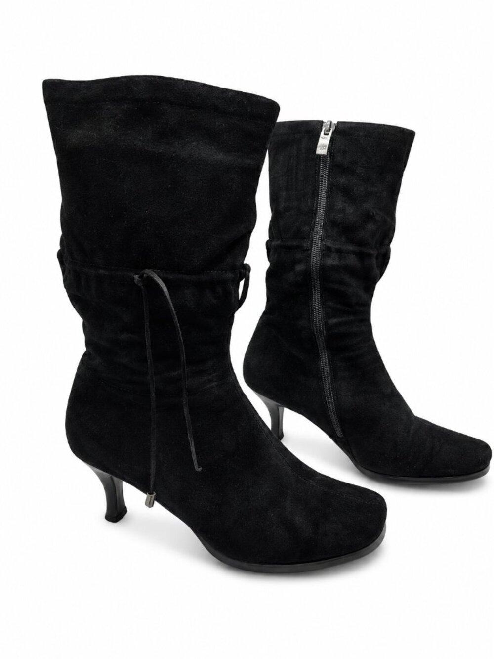 European Kadandier Black Suede Lined Slouch Boots EU 36 US 5.5-6